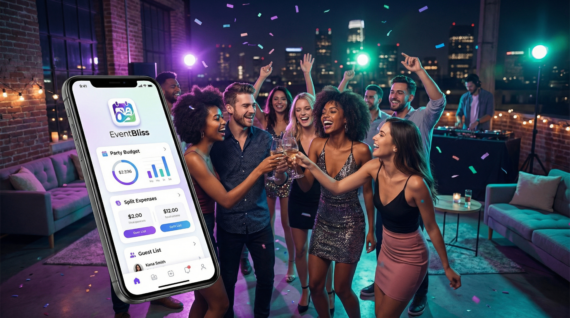 EventBliss — people celebrating with the app